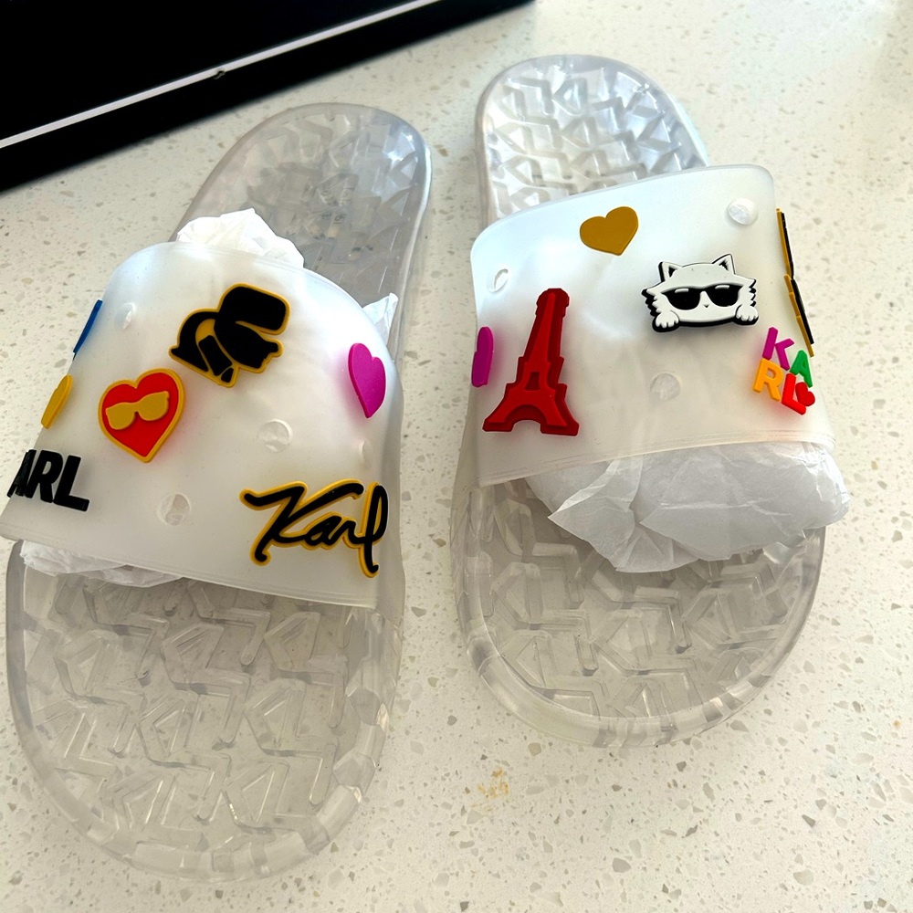 Karl Lagerfeld Paris Clear Thea Pool Slides